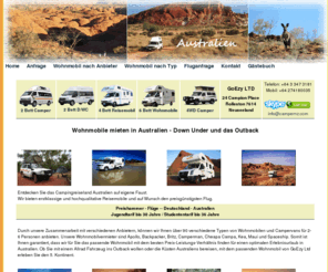 guenstigecamperaustralien.com: Wohnmobile mieten Australien preiswerte Campervans und Motorhomes guenstige Camper down under
Preiswerte Camper in Australia, Wohnmobilvermittlung, Campervans und 4WD Outback Camper, Wohnmobile mieten Australien