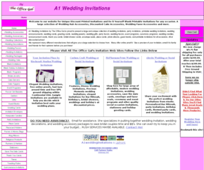 a1weddinginvitations.net: Printed Wedding Invitations & Printable Wedding Invitations
Supplying you with wedding invitations, printable wedding invitations, printable invitations, bridal accessories & wedding decorations. Online proofs & most orders shipped in 48 hr at a1weddinginvitations.net