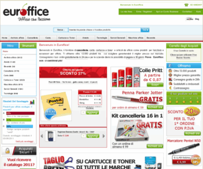 euroffice.it: Euroffice - Cancelleria, Carta, Cartucce per Stampanti, Toner, Etichette da Euroffice
Euroffice è il tuo fornitore online dove ottenere i migliori prezzi per le forniture da ufficio, arredo, cartucce per stampante, toner, sistemi di archiviazione, archivi e classificatori, etichette con  Consegna Gratuita e garanzia Soddisfatti o Rimborsati.