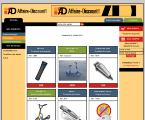 affaire-discount.com: Affaire Discount : Vente Tondeuse trottinette patinette
Vente en ligne produits de beauté, tondeuse à cheveux, Quad, trottinettes à moteur,...