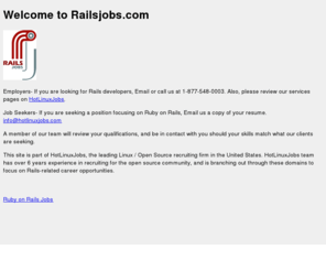 railsjobs.net: Ruby on Rails Jobs - Rails Jobs - Developer Jobs with Rails -  by HotLinuxJobs
Ruby on Rails Jobs, Rails Jobs, Ruby on Rails Employment