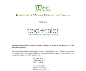 wiebke-taler.net: Wiebke Taler - Start
Wiebke Taler Lektorat