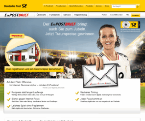 post-stelle.org: Deutsche Post | E-Postbrief | Briefe sicher online versenden
Mit dem E-POSTBRIEF der Deutschen Post können Sie verbindlich, vertraulich, und verlässlich Briefe online versenden und empfangen - für Ihre private und geschäftliche Post.
