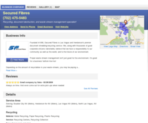 securedfibreinc.com: Secured Fibres | North Las Vegas, NV 89081 | DexKnows.com™
Secured Fibres in North Las Vegas, NV 89081. Find business information, reviews, maps, coupons, driving directions and more.