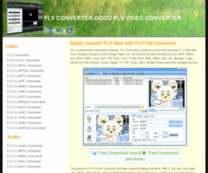 flv-converter.biz: FLV Converter
FLV Converter is such a good conversion software which can convert flv files to almost all video formats.